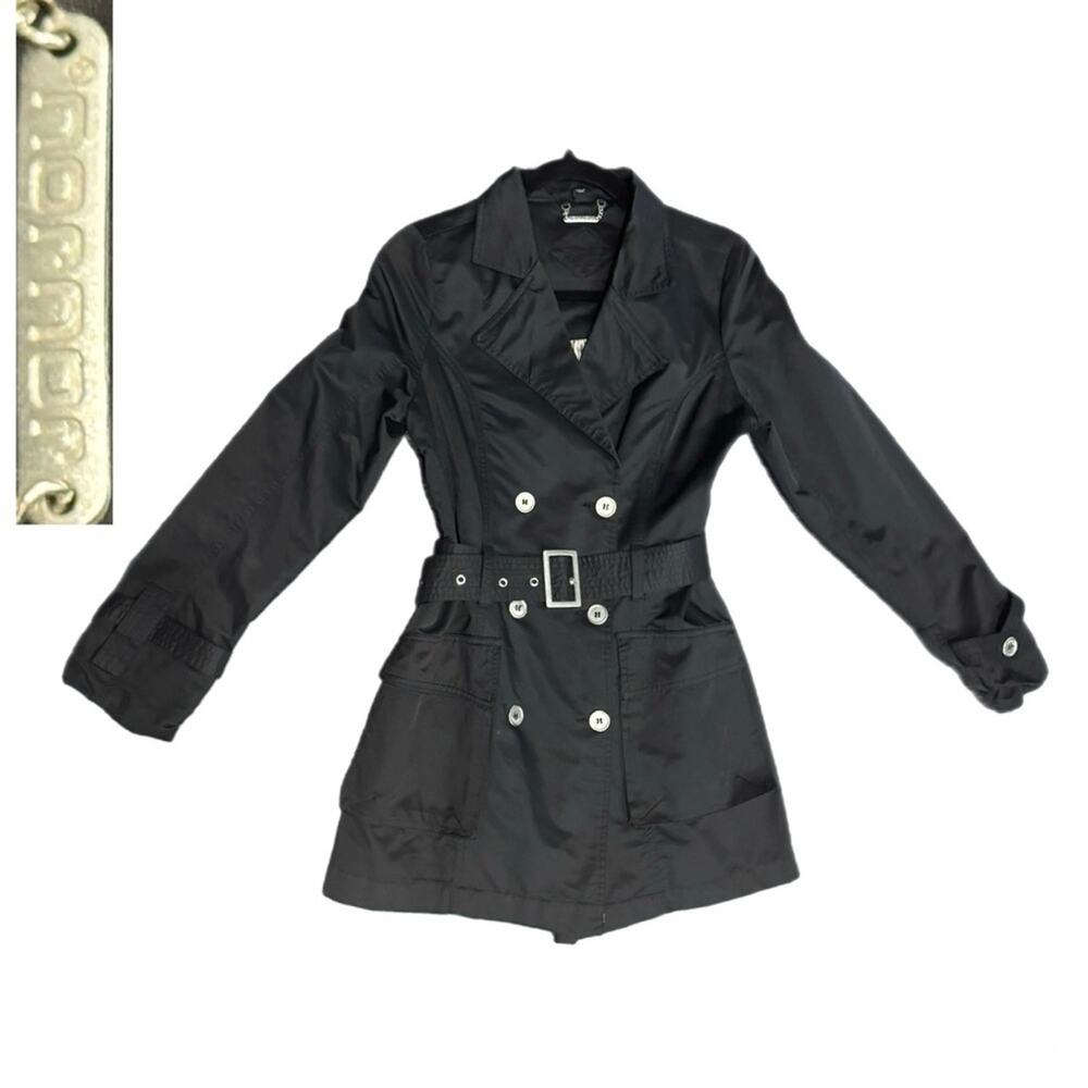 Jou Jou Women’s Black Silky Belted Jacket Size Small